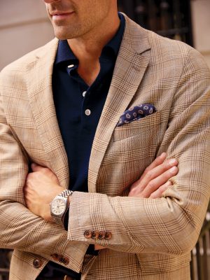 McCown Wool & Linen Sport Coat in Glen Plaid