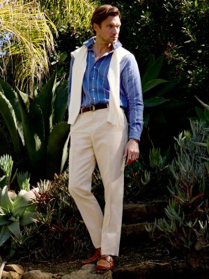 Linen Cotton Twill Oxford Pants