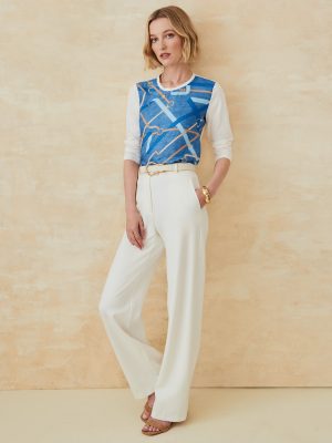 Alessandra Silk Blend Tee in Buckhead Belt Texture