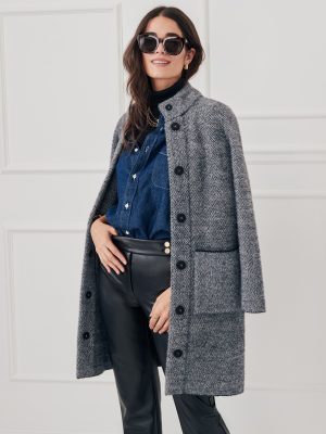 Tripp Sweater Coat in Herringbone Jacquard