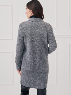 Tripp Sweater Coat in Herringbone Jacquard
