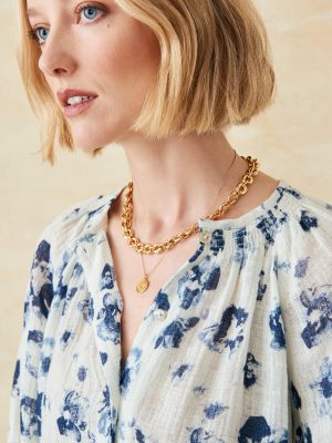 Constance Linen Blouse in Painted Leopard