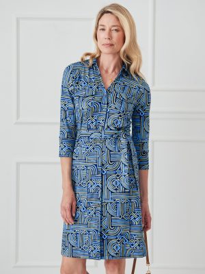 Brynn Dress in Geo Maze