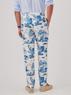 Callistair Linen Pants in Imperial Toile