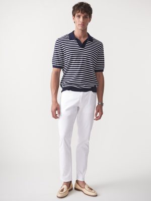Amalfi Short Sleeve Polo in Stripe