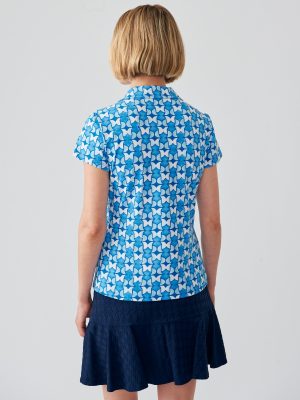 Court Cap Sleeve Polo in Pop Tulip