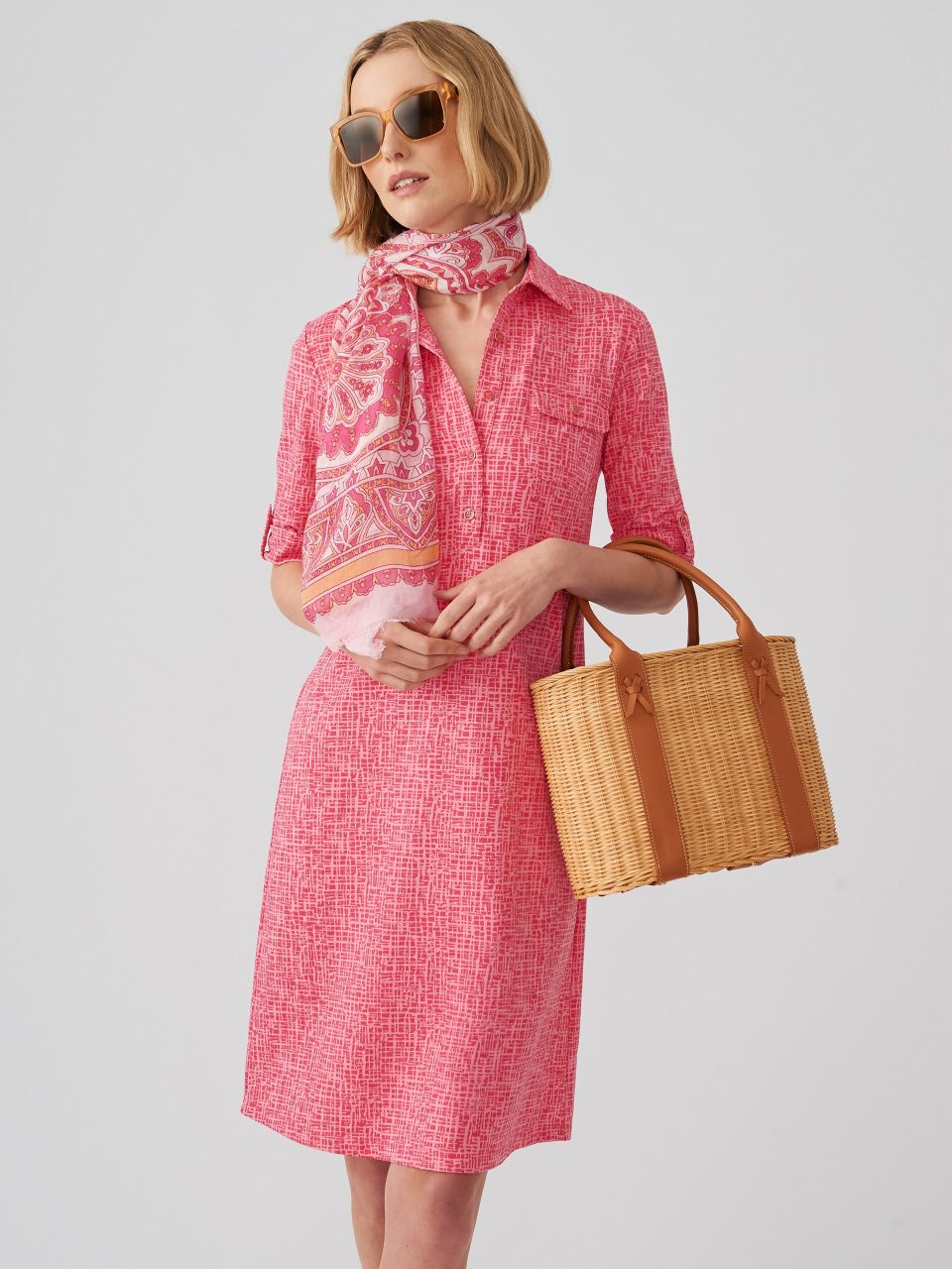 Lawrence Dress in Cross Hachure