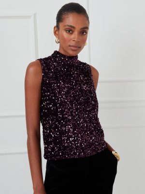 Leeza Sleeveless Sequin Top