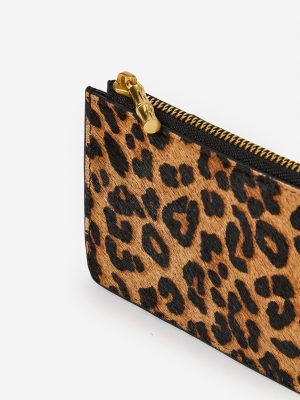 Libi Pony Hair Card Case in Leopard