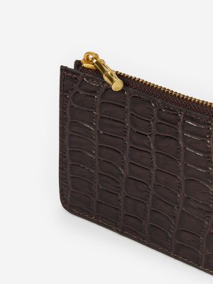 Libi Leather Card Case in Crocodile