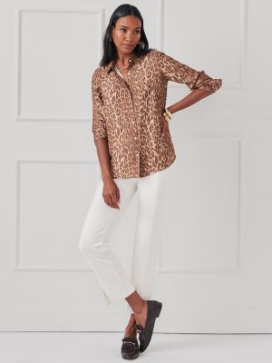 Madeline Silk Blend Shirt in Neo Tanzania