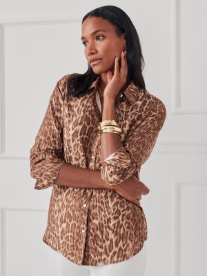 Madeline Silk Blend Shirt in Neo Tanzania