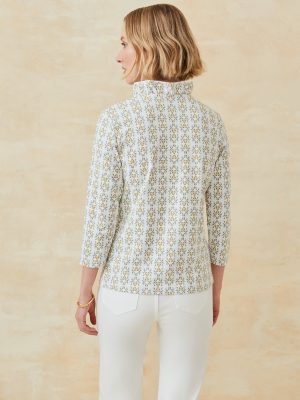 Sahara Ruffle Top in Tidal Geo