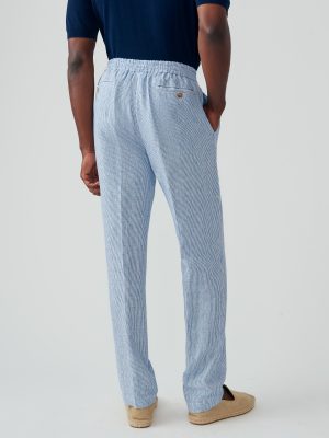 Callistair Linen Pants in Hairline Stripe