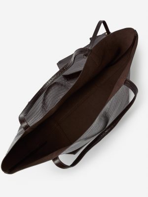 Vika Leather Tote in Crocodile