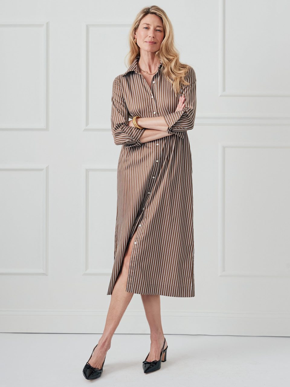 Whit Dress in Stripe