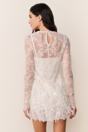 Alouetta Embellished Lace Mini Dress