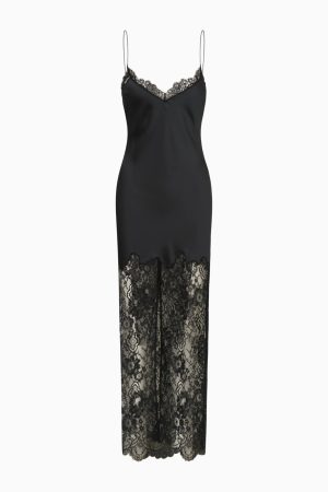 Circe Satin Lace Maxi Dress