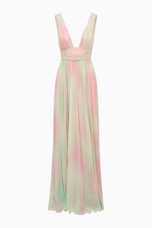 Madeleine Pastel Tie-Dye Chiffon Maxi Dress