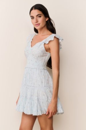 Presline Floral Wreath Print Mini Dress