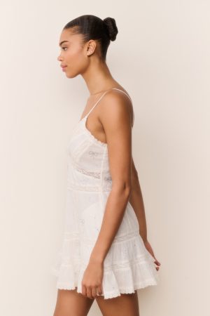 Solbina Crystal Bow Cotton Mini Dress