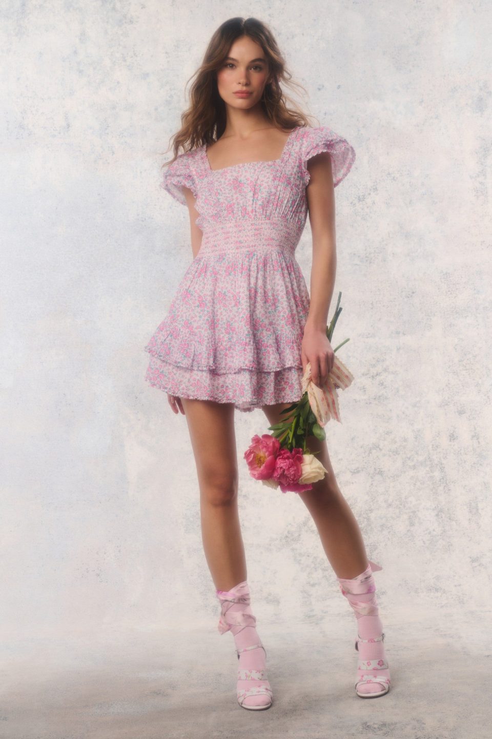 Re-Edition Stanton Floral Cotton Mini Dress